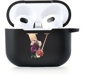 26 Letters Name Black Earphone Case For Apple Airpods 4 2024 Cases Airpods Pro 2 Bluetooth Headset Case Air Pods 3 2 Cover Funda