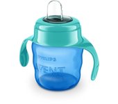 Philips Avent SCF551/05 Vaso con boquilla y asas, 200 ml., Válvula Antigoteo de color Verde y Azul