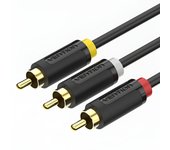 Vention cable estereo 3x rca macho a 3x rca macho - 2m - color negro