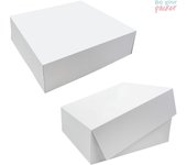 Be Your Packer | Pack de 50 Cajas para Tartas - 32 x 32 x 10 cm - Cajas de Repostería para Bizcochos, Pasteles, Roscones, Dulces y Tartas de cumpleaños en Cartón Kraft Natural - Cajas para transportar tartas