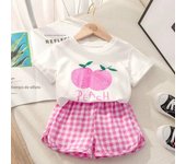 Toddler Cute T-shirts+Shorts Baby Girls Summer New Clothes Casual Two Pieces Suits Infantil Trendy Simple Thin Soft Tees Outfits