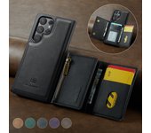 2-in-1 DetaChable Magnetic Leather Wallet Phone Case for Samsung Galaxy S23 24 25 Plus Ultra zipper card slot pocket phone cover