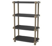 Plastiken ESTANTERIA 88CM 4 ESTANTES TITANIUM NEGRO