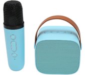 Altavoz Bluetooth con Micrófono Inalámbrico , Microfono para cantar con Altavoces Portatil Recargable, Karaoke Familiar Pequeño, Compatible con Tarjeta de Memoria USB BT AUX para TV, Sistema de Karaoke en Casa de Karaoke, Rosa y
