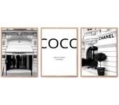 Set de 3 cuadros calidad premium con marco de madera - 30x40 cm o 50x70 cm - POSTER LAB