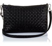 .. Tía Bolso bandolera Mujer.Piel Authentic Gamuza Grabado Geométrico. Hecho en Italia. Cuero italiano genuino.