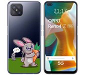 Tumundosmartphone Funda Gel Transparente para Oppo Reno 4Z 5G diseño Conejo Dibujos