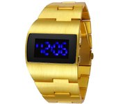 Moda LED Reloj digital hatbres nilitary Relojes Negro Arce inoxidable Grande muñeca multición electrónicos helbres