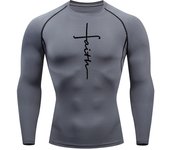 Christian Workout Compression Shirts Graphic Long Sleeve Rash Guard Athletic Quick Dry Tees Tops Mens Gym Undershirts Baselayers