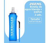 NEWBOLER 250ml 500ml Water Bottle TPU Folding Soft Flask Sport Water Bottle Water Bag Collapsible Water Bottle Running Camping