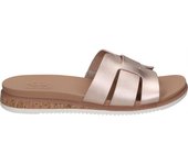 SKECHERS | Sandalias con Cuña Skechers Bobs Desert Kiss Low Peak Look para Mujer – Sandalia en Color Dorado – Sandalia de Verano sin Cierre – Slip On – Cuña Baja y Cómoda – Vegan – Casual – Versátiles – Modelo 114707-RSGD