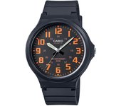 Reloj Casio MW-240-4BV para Hombre, Analógico, Color Naranja, Resistente Al Agua