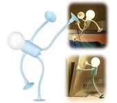 Luz de noche con forma de deportista divertida y cambiable, luces de noche creativas con forma de bricolaje, linda luz de noche con forma de hombre bombilla, adornos de lámpara de escritorio flexibles con ventosa para habitación de adultos, niños y n