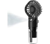 Mini Ventilador de mano con agua, Ventilador  Portátil nebulizador, humidificación silenciosa, Mini Ventilador de mano Recargable Cuatro velocidades del Viento con pulverización Agua para Exteriores, Oficina, Campamento