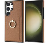 Leather Case For Samsung Galaxy S24 Ultra S23 Ultra S22 Plus S21 FE A54 A14 A52 A53 A13 A52 Ring Holder Cards Solt Phone Cover