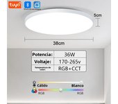 TUYA Smart LED Ceiling Light RGB Dimming 2.4G Remote Control Bluetooth 30W 36W 220V Home Decor Bedroom Living Room Kitchen