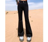 Woman High Waist Y2k Clothes Flare Jeans Female Fashion Harajuku Bell Bottom Pants Girls Designer Gray Black Blue Denim Trousers