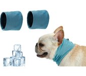 Pañuelo refrescante para mascotas, bufanda transpirable para perros y gatos, collar refrescante para cachorros y gatitos, paquete de 2 (M (45 x 13 cm))