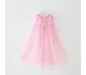 Summer Girl Princess Party Accessories Cloak Snow Queen Elsa Anna Costume Cape Rapunzel Aurora Sequins Tulle Halloween Mantle