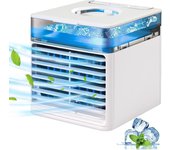 Aire Acondicionado Portátil Silencioso, Mini Enfriador de Aire, 4 en 1 Ventilador Purificador de Aire y Humidificador