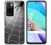 Funda Silicona Transparente para Xiaomi Redmi 10 (2021/2022) diseño Araña Dibujos