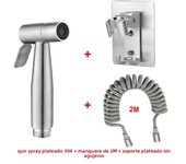 Juego De Rociador De Bidé Portátil En Acero Inoxidable 304 Con Regleta De Ducha Para Inodoro Roce Vertical Instalación En Pared