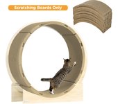 PawHut Rascador para Gatos, Juego de 8 Piezas de Cartón Rascador Reciclable, Alfombrillas Rascadoras de Cartón Corrugado para Ruedas para Gatos, Gatos de hasta 5 kg, 55 x 25,5 x 3 cm, Marrón