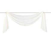 Juego de 1 cenefa de gasa transparente - para dormitorio, salón, boda - Blanco crema - 140 x 300 cm - Sunny