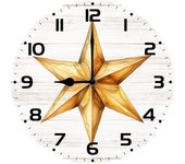 Reloj de pared de madera para máquina de coser, reloj de pared con pilas de 10.0 in, sin tictac, estilo rústico de granja para dormitorio, baño, sala de estar, oficina en casa, escuela