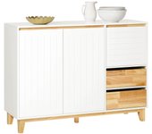 SoBuy FSB75-WN Aparador de Cocina Recibidor Buffet para Entrada Salón Comedor con 3 Puertas y 2 Cajones 120 x 40 x 90 cm Blanco ES