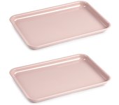Plastic Forte Edén - Juego de 2 Bandejas de Servicio Nº 3 Rectangulares. Rosa