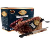 Delicioso Mini Jamón Ibérico de 1kg + Jamonero y Cuchillo Especial 18cm - Para los amantes del jamón -