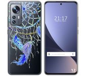 Funda Silicona Transparente para Xiaomi 12 / 12X 5G diseño Plumas Dibujos