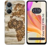 Tumundosmartphone Funda Silicona para Vivo Y03 / Y28s 5G diseño Madera 07 Dibujos