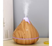 200/350ML Snowy Mountain Aromatherapy Essential Oil Diffuser Wood Grain Remote Ultrasonic Air Humidifier With 7 Color LED Light