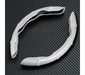 Car carbon fiber anti slip segmented steering wheel protective cover For Renault Clio Laguna 2 Megane 2 3 Duster Logan Captu RS