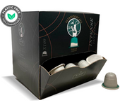 Cápsulas de café PETANQUECAFE Tirador Intenso, caja 100 uds. Cápsulas de café Compostables compatibles con Nespresso.  ¡Un café con mucho juego! Cápsulas de café Petanque Café Intenso ARABICA y ROBUSTA