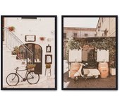 Set de 2 cuadros calidad premium con marco de madera - 30x40 cm o 50x70 cm - POSTER LAB