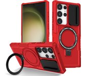 Heavy-duty Armored 2-in-1 Fall-proof Case for Samsung S24 S23 S22 S21 Plus Ultra S20FE Note20 Magnetic Stand Phone Case