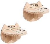 1 Piece Cat Wall Mounted Shelf Steps Wooden Pet Furniture Climbing Jumping Cat Face Shaped Perches for Indoor Cats Sleeping Bed