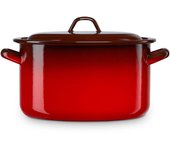 Briebe Ignea Olla Recta Cocina Inducción 34cm, Cazuela 18,5L con Tapa Acero Esmaltado, Fuego, Horno Vintage, , Rojo