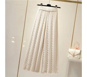 Winter Knitted Wide Leg Pants Women High Waist Drop Loose Knitted Straight Leg Pants Casual Cropped Wide Leg Pants Female Tops
