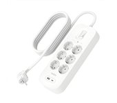 Belkin Regleta Enchufe USB con Protección Contra Sobretensiones de 6 Enchufes CA y Montaje en Pared, Cable de 2m, Indicador LED de Estado, Carga Rápida - 650 Julios