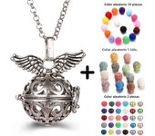 Mexico Style Tree Of Life Angel Necklace 16MM Music Ball Vintage Pregnancy Necklace Aroma Essential Oil Diffuser Locket Pendant