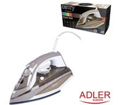 Adler Camry Plancha de Vapor Potente de 3000 W, Vapor 55 g/min, Golpe de Vapor 230 g/min, Suela Ceramica gran calidad aleman