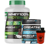 Pack Whey 100% Protein 2000g + Creatina 300g MuscleFIt + Shaker (regalo)  MuscleCult  Aumento Muscular