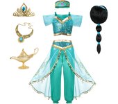 Princess Dress of Birthday Party Carnival Cosplay Girls Costume Top+Pants+Headband Clothing Pants Set 2PCS