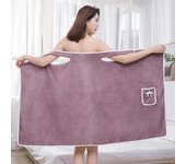 La bata de baño gruesa de vellón coral se puede usar como falda de baño para uso doméstico, toalla de baño absorbente para mujeres adultas, especial para una categoría