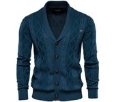 Cárdigan de manga larga con cuello en V para hombre, suéter grueso para hombre, cárdigan de punto a la moda, chaqueta de estilo japonés