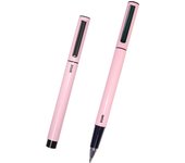 Dohe - Pack Bolígrafos ELIPSE 4 uds. - Tinta de gel azul - Punta fina 0,5 mm - Capucha y clip de sujeción - Fabricados en resistente aluminio